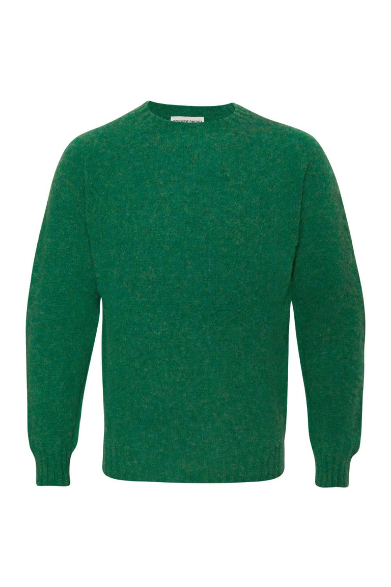 Lunan Brushed Wool Sweater Bright Green - British Made