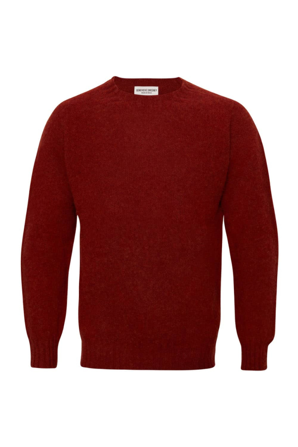 Lunan Brushed Wool Sweater Spiced Red - British Made