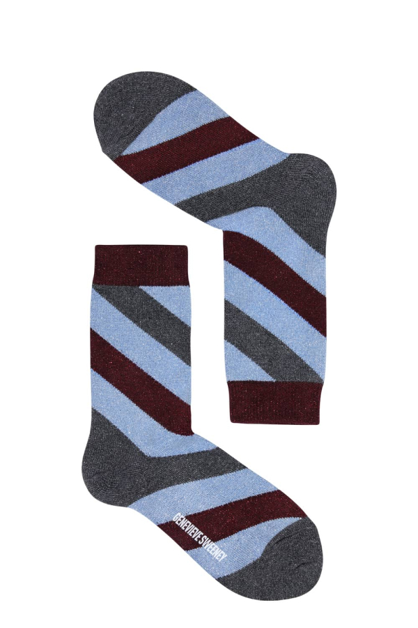 Serora Sparkly Stripe Sock Ice Blue - British Made 3