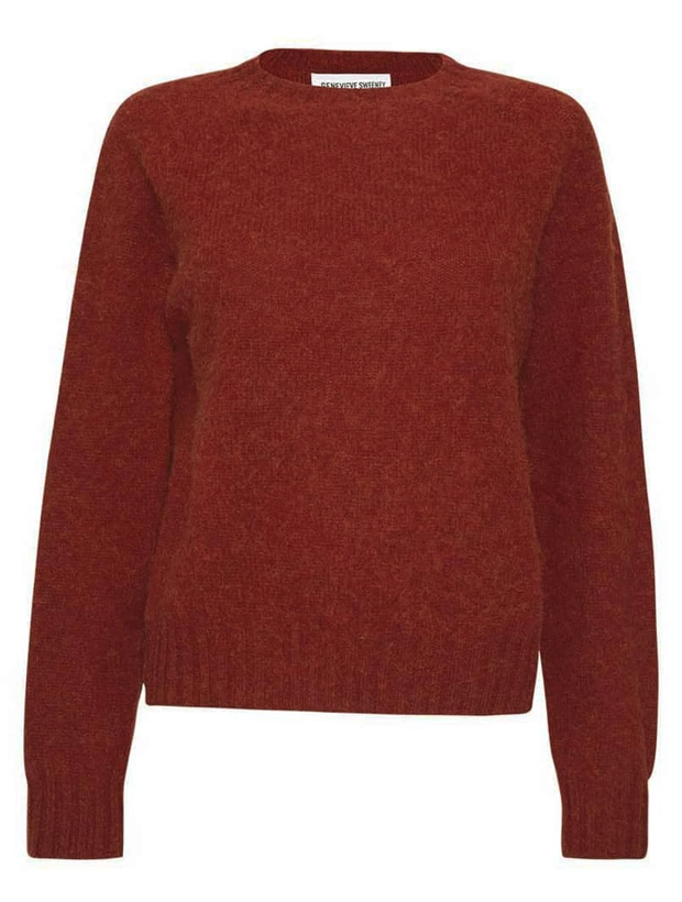 >Leslie Brushed Wool Sweater Spiced Red