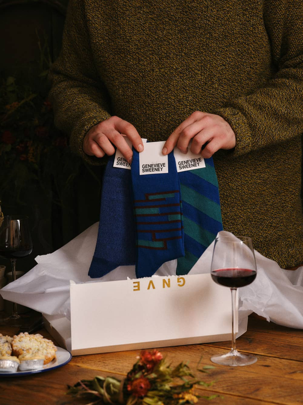 Sock Gift Set Organic Cotton & Merino Wool Blue - British Made 2
