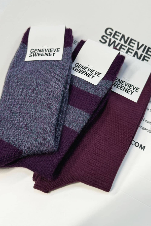 Sock Gift Set Merino Wool & Cotton Purple - British Made