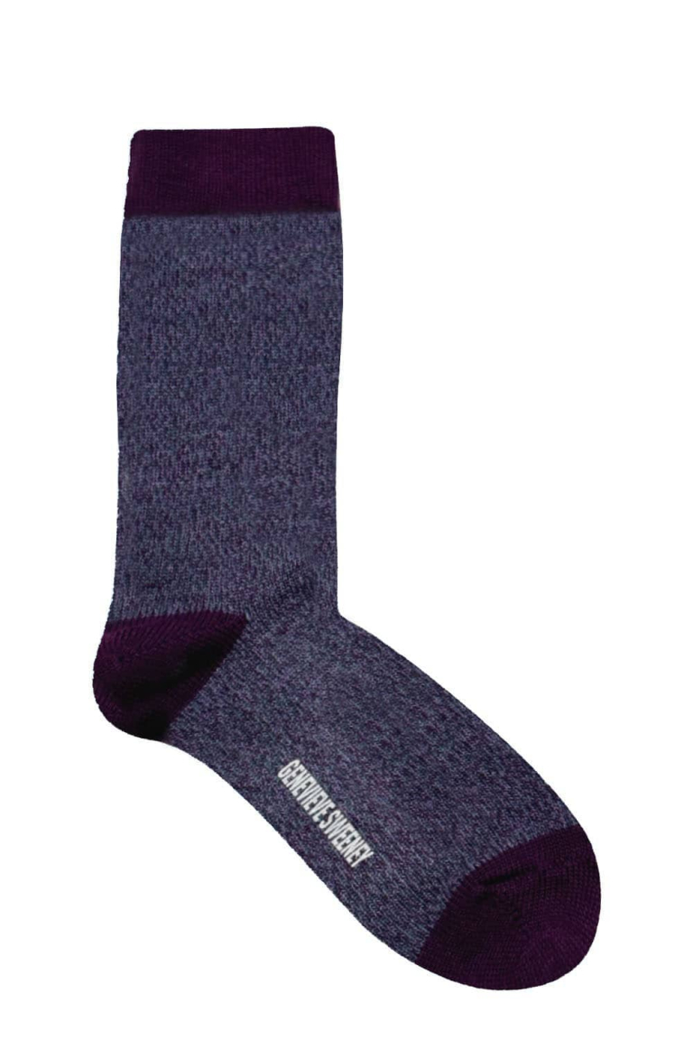 Samar Merino Wool Marl Sock Purple - British Made