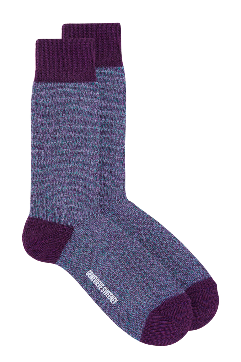 Samar Merino Wool Marl Sock Purple - British Made