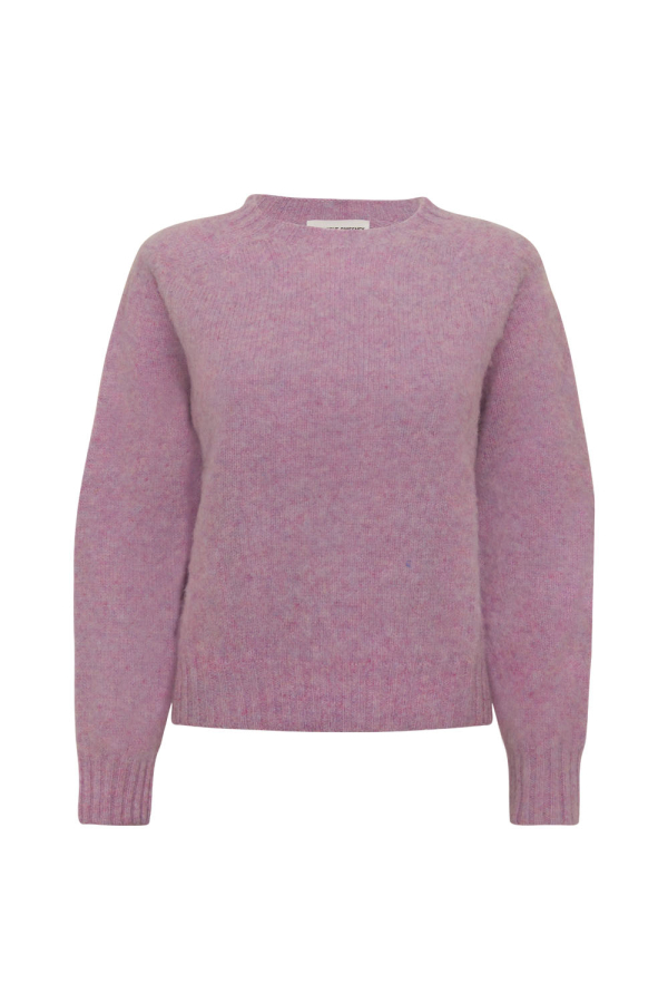 Leslie Brushed Wool Sweater Heather Pink - British Made