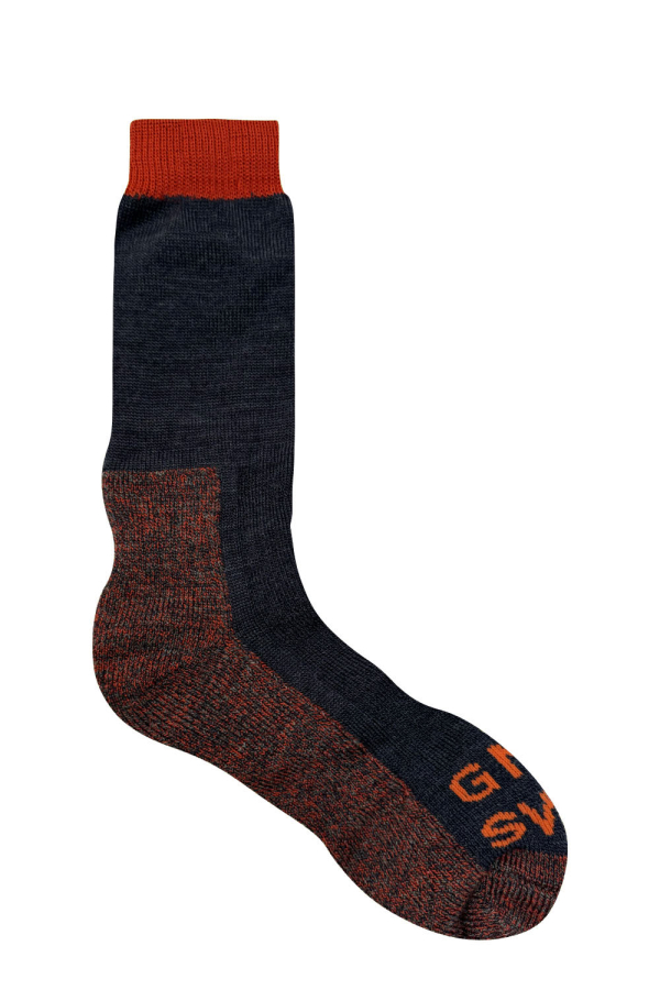 GS Merino Wool Walking Sock Denim Orange - British Made