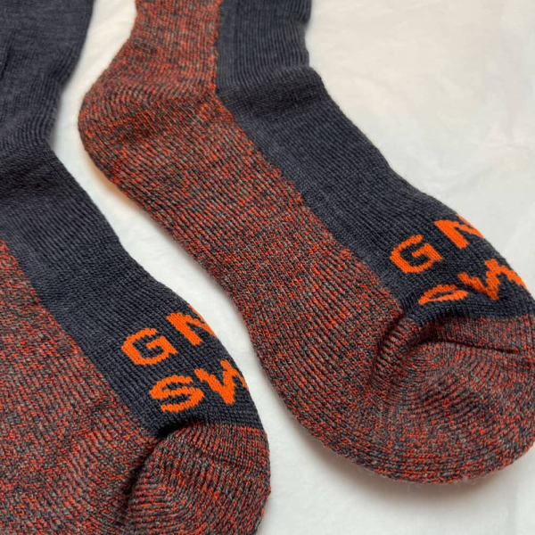 GS Merino Wool Walking Sock Denim Orange - British Made 3