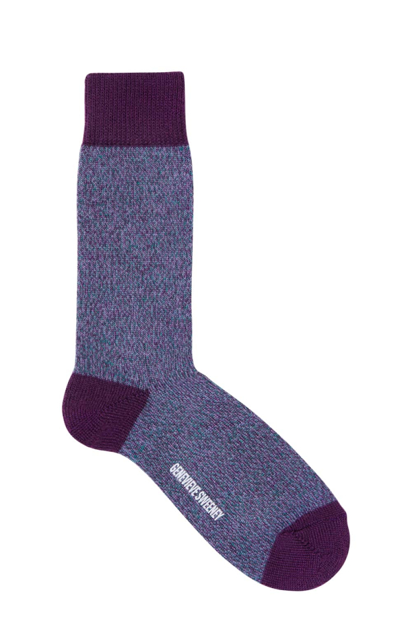 Samar Merino Wool Marl Sock Purple - British Made 2