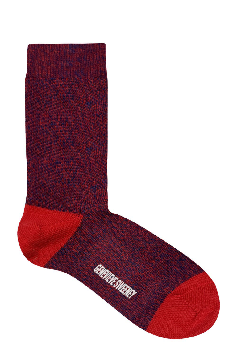 Samar Merino Wool Marl Sock Red - British Made