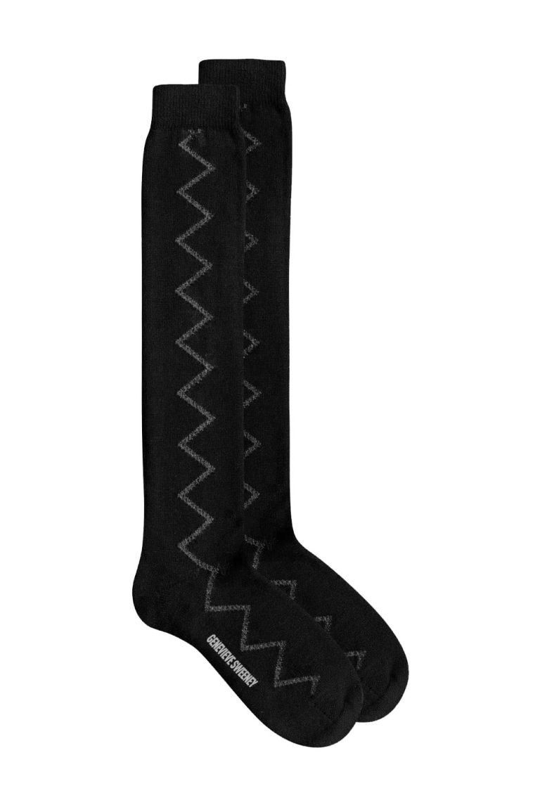 Sia Merino Knee High Socks Charcoal - British Made