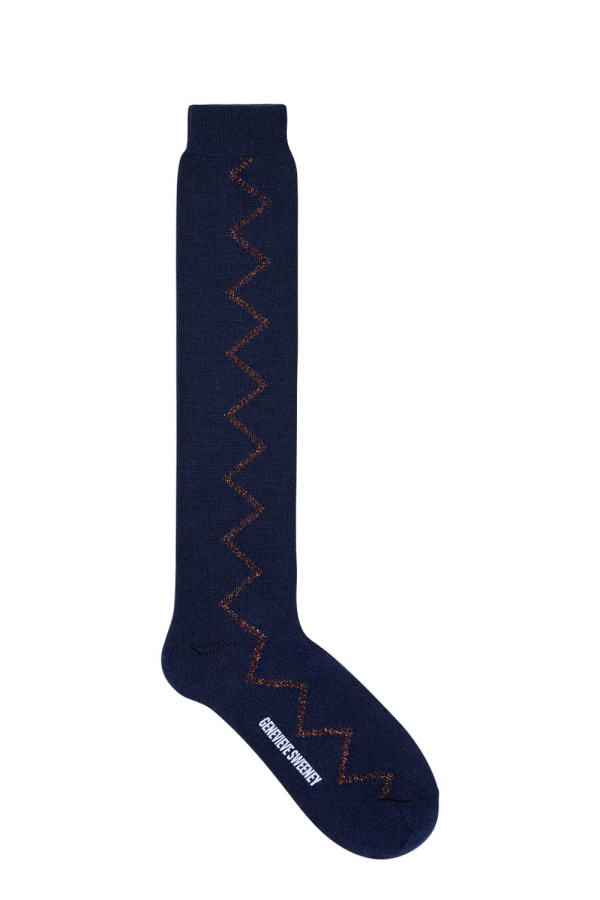 Sia Merino Knee High Socks Navy - British Made 3