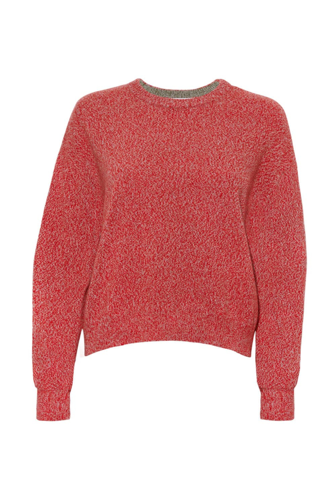 Ash Lambswool Sweater Poppy Red Marl - British Made