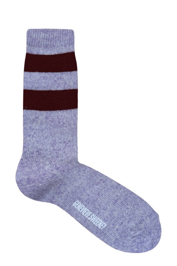 Genevieve Sweeney Salpaka Alpaca Merino Wool Socks Lilac Stripe