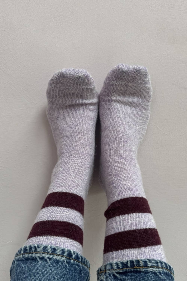 Salpaka Merino Wool Alpaca Marl Socks Lilac - British Made 2