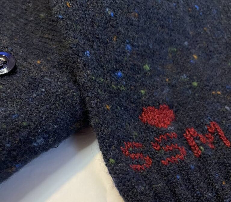 Maddis Navy Cardigan with heart embroidery and Monogram
