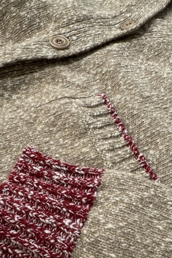 Lea Cardigan Textured Lambswool Beige Marl – Preorder - British Made 3