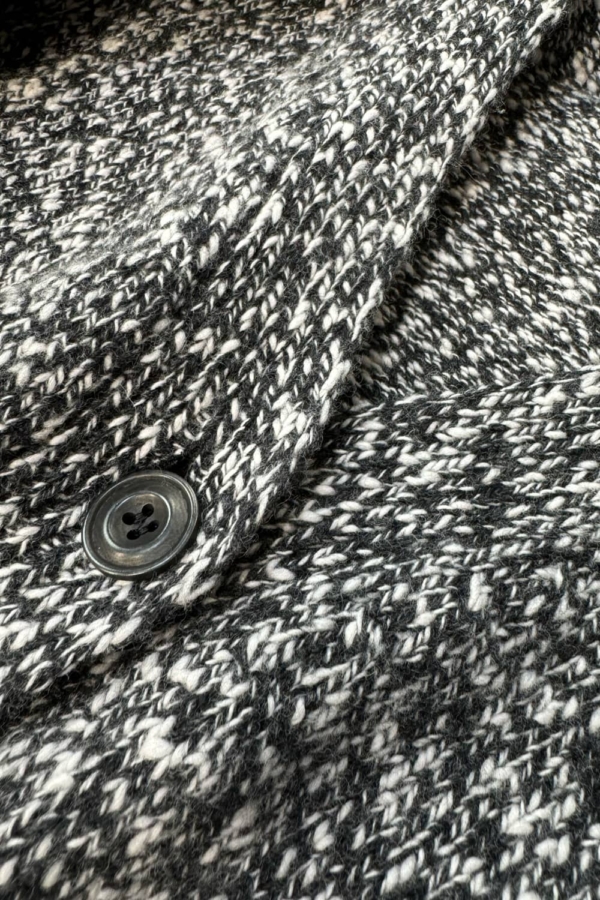 Lea Cardigan Lambswool Textured Charcoal Marl – Preorder - British Made 3