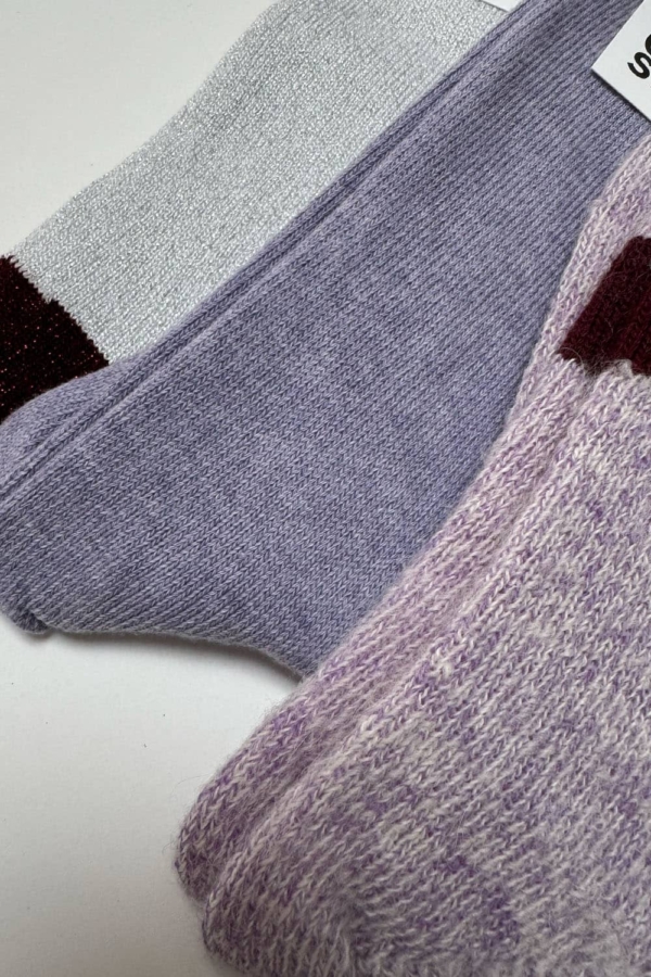 Sock Gift Set Alpaca, Sparkly & Organic Cotton Lilac - British Made 2