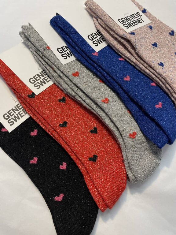 Sparkly Polka Dot Heart Socks in range of colours