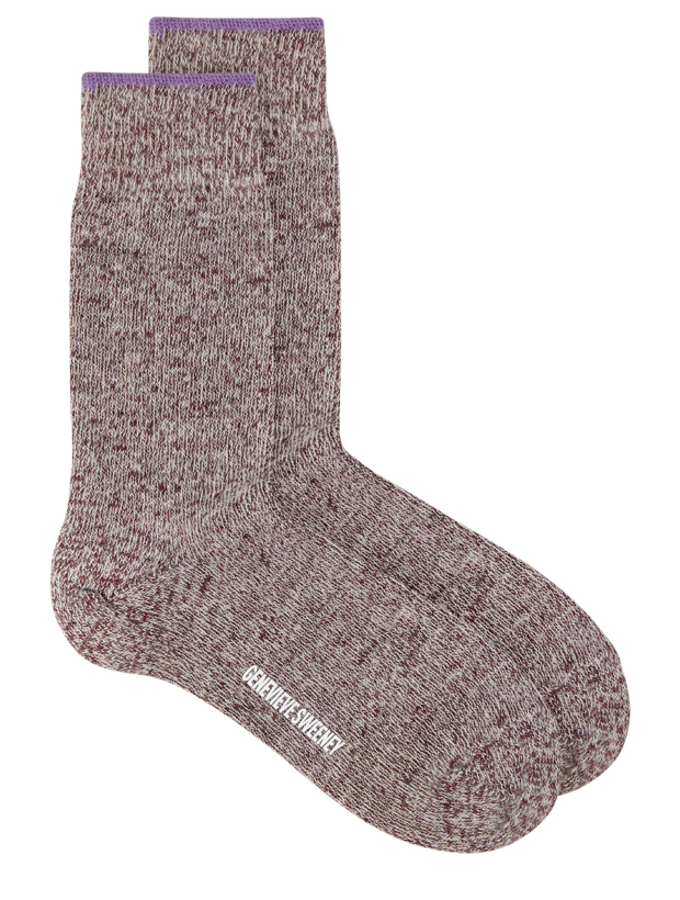 >Salpaka Merino Wool Alpaca Marl Socks Burgundy Tipping