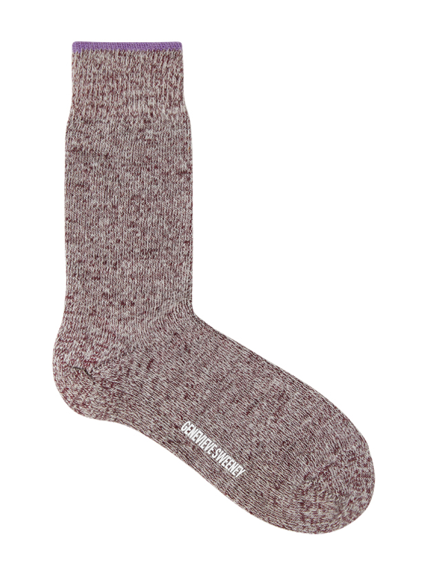 >Salpaka Merino Wool Alpaca Marl Socks Burgundy Tipping