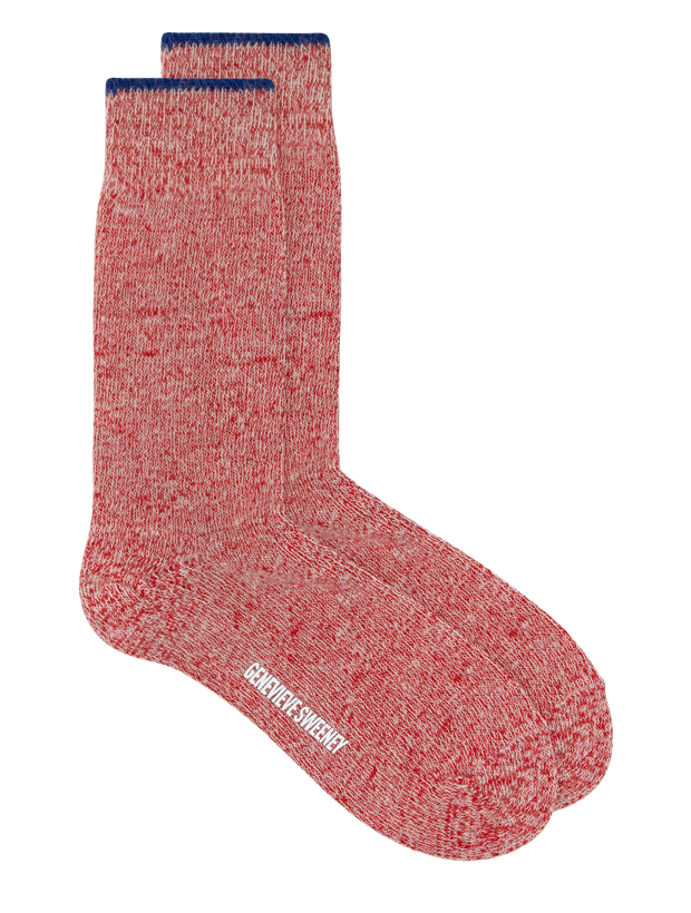 >Salpaka Merino Wool Alpaca Marl Socks Red Tipping