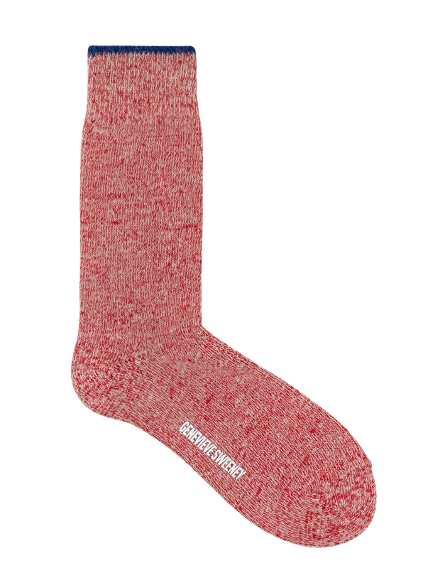 >Salpaka Merino Wool Alpaca Marl Socks Red Tipping